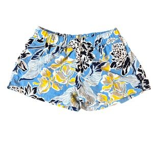 Patagonia Kids Barely Baggies Shorts Tropic Floral Blue Hiking Pockets Quick Dry